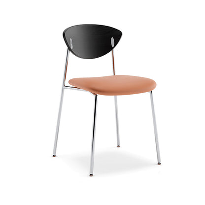 Moderne minimalistische quadratische Rückenlehne aus Edelstahl, Holz, Schwamm, Silikon, Mikrofaser und Leder für Esszimmer und Küche