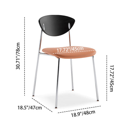 Moderne minimalistische quadratische Rückenlehne aus Edelstahl, Holz, Schwamm, Silikon, Mikrofaser und Leder für Esszimmer und Küche
