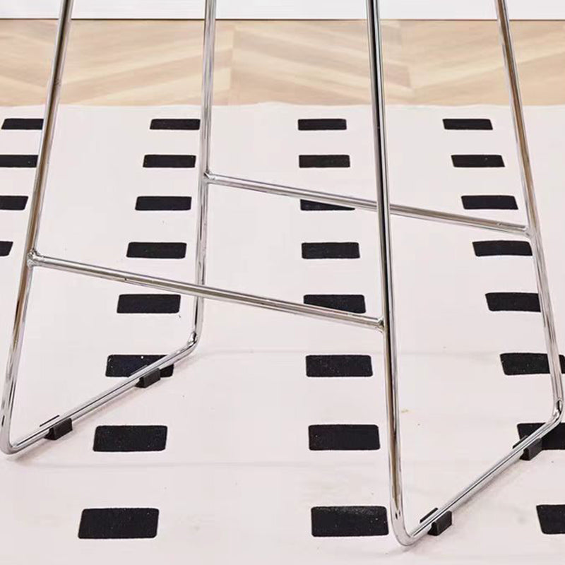 Contemporary Scandinavian Wood Iron Rectangular Bar Stool Armless For Dining Room & Kitchen