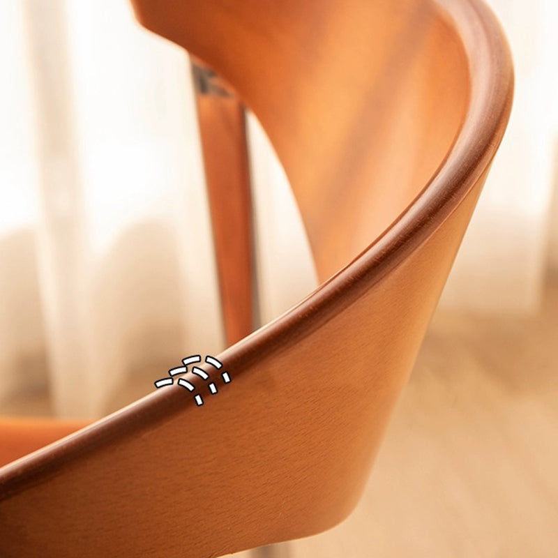 Contemporary Scandinavian Wood Iron Velvet Square Dining Chair Backrest Armless For Dining Room & Kitchen