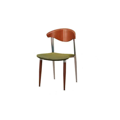 Contemporary Scandinavian Wood Iron Velvet Square Dining Chair Backrest Armless For Dining Room & Kitchen