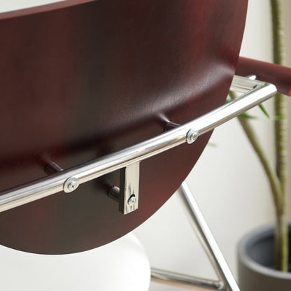 Contemporary Scandinavian Half Round Curved Arc Microfiber Leather Solid Wood Stainless Steel Metal Dining Chair Backrest Arm For Dining Room