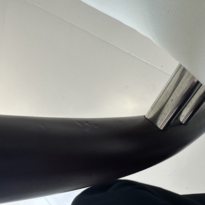 Contemporary Scandinavian Half Round Curved Arc Microfiber Leather Solid Wood Stainless Steel Metal Dining Chair Backrest Arm For Dining Room