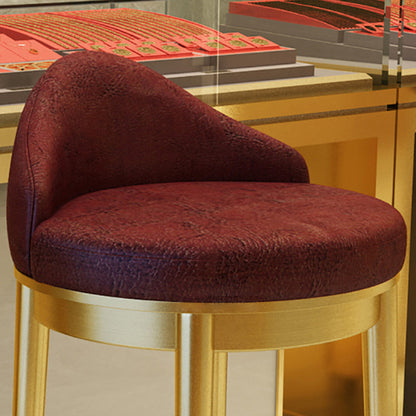 Modern Minimalist Triangle Round Western Leather Stainless Steel Backrest Bar Stool For Dining Room