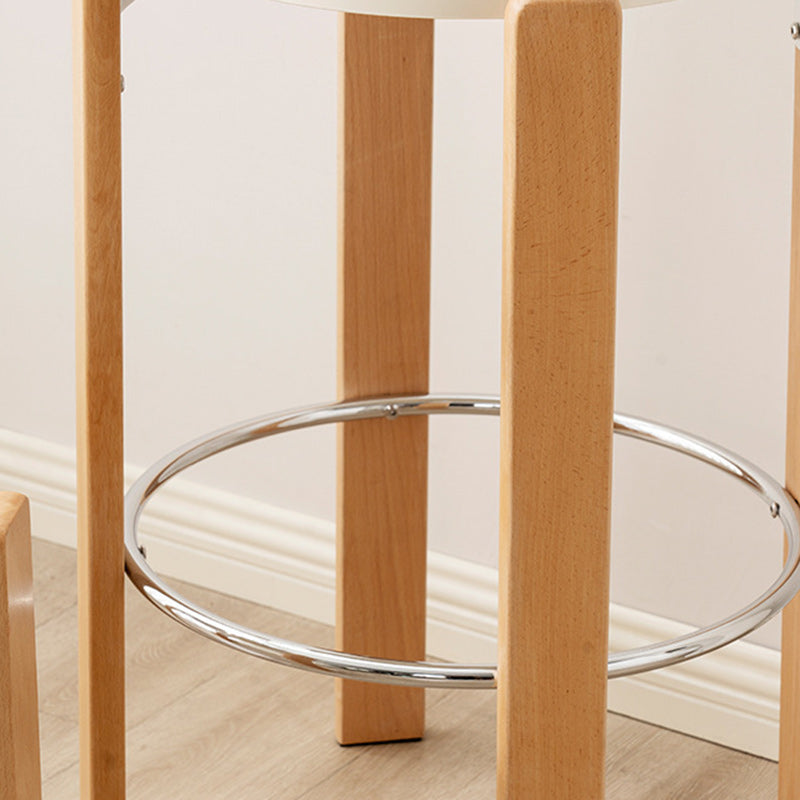 Traditional Chinese Round Square Bent Plastic Solid Wood Dining Chair Backrest Armless For Dining Room