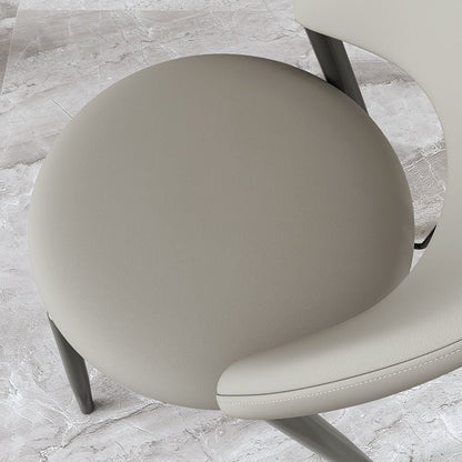 Contemporary Scandinavian Curved Round Leather Iron Dining Chair Backrest For Dining Room