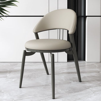 Contemporary Scandinavian Curved Round Leather Iron Dining Chair Backrest For Dining Room