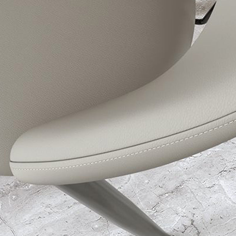 Contemporary Scandinavian Curved Round Leather Iron Dining Chair Backrest For Dining Room