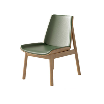 Traditional Chinese Trapezoidal Square Napa Leather Solid Wood Dining Chair Backrest For Dining Room