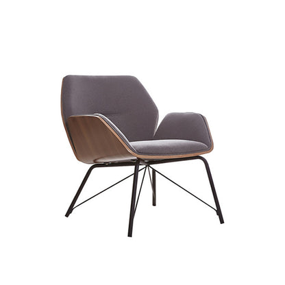 Contemporary Nordic Hexagonal Square Cotton Linen Wood Dining Chair Backrest Arm For Dining Room