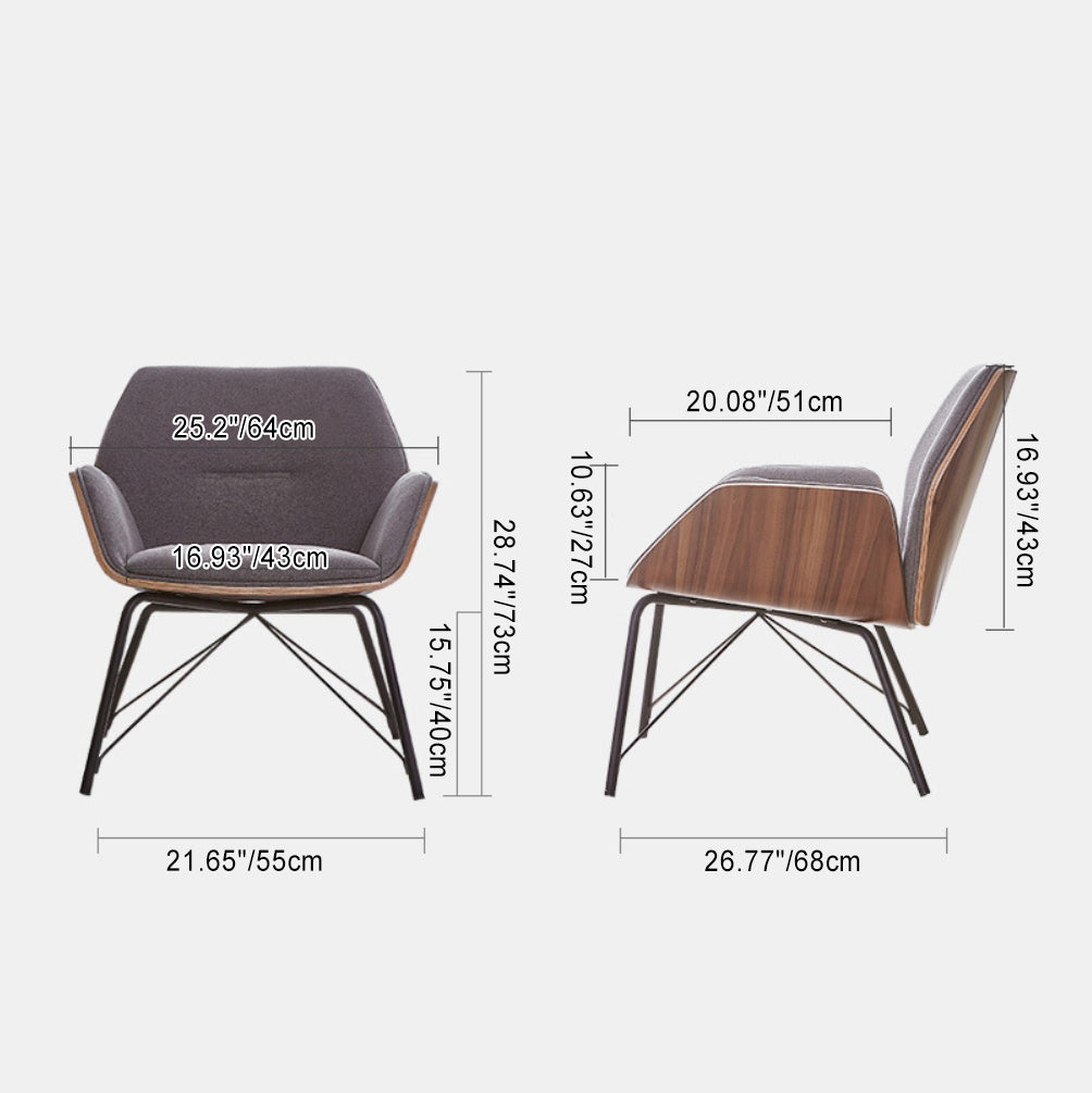 Contemporary Nordic Hexagonal Square Cotton Linen Wood Dining Chair Backrest Arm For Dining Room