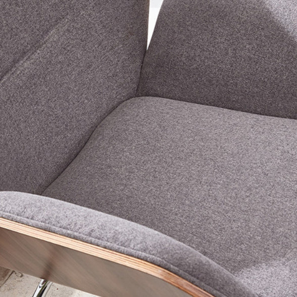 Contemporary Nordic Hexagonal Square Cotton Linen Wood Dining Chair Backrest Arm For Dining Room