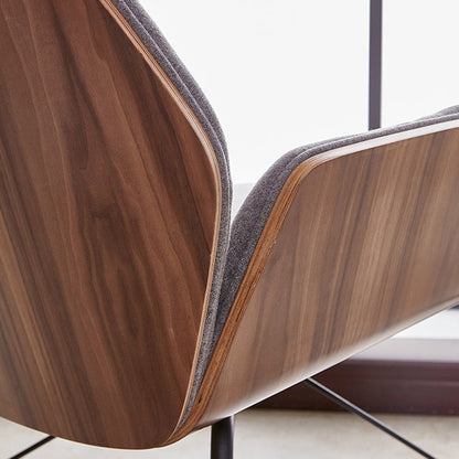 Contemporary Nordic Hexagonal Square Cotton Linen Wood Dining Chair Backrest Arm For Dining Room