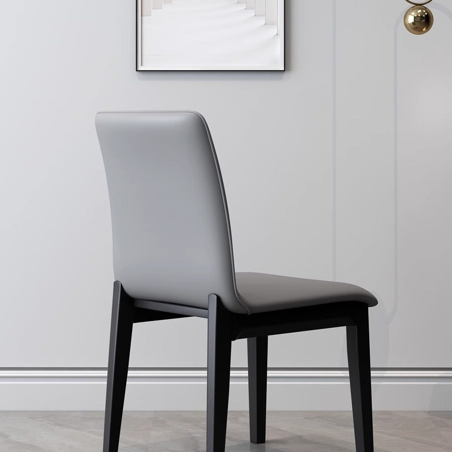 Modern Luxury Rectangle Square Tech Fabric Rubberwood Dining Chair Backrest Armless For Dining Room