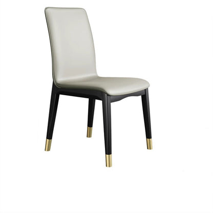 Modern Luxury Rectangle Square Tech Fabric Rubberwood Dining Chair Backrest Armless For Dining Room