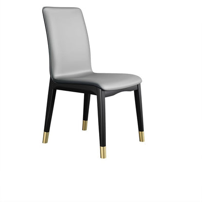 Modern Luxury Rectangle Square Tech Fabric Rubberwood Dining Chair Backrest Armless For Dining Room