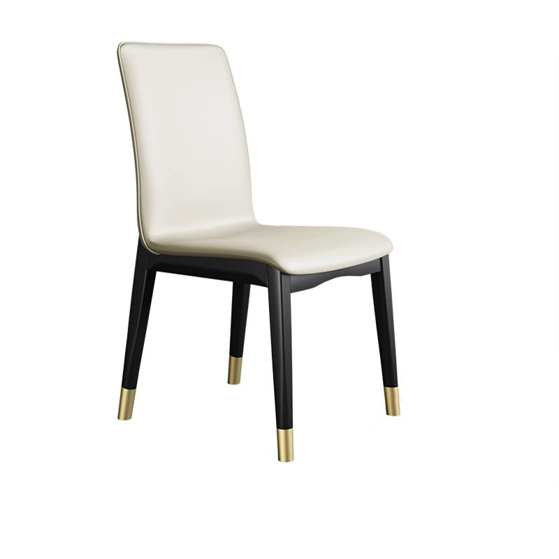 Modern Luxury Rectangle Square Tech Fabric Rubberwood Dining Chair Backrest Armless For Dining Room