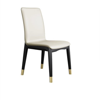 Modern Luxury Rectangle Square Tech Fabric Rubberwood Dining Chair Backrest Armless For Dining Room