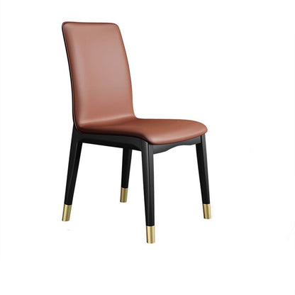 Modern Luxury Rectangle Square Tech Fabric Rubberwood Dining Chair Backrest Armless For Dining Room