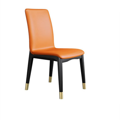 Modern Luxury Rectangle Square Tech Fabric Rubberwood Dining Chair Backrest Armless For Dining Room