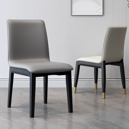 Modern Luxury Rectangle Square Tech Fabric Rubberwood Dining Chair Backrest Armless For Dining Room