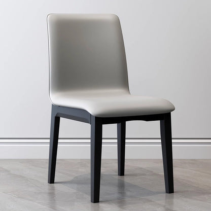 Modern Luxury Rectangle Square Tech Fabric Rubberwood Dining Chair Backrest Armless For Dining Room