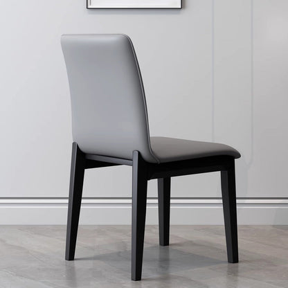 Modern Luxury Rectangle Square Tech Fabric Rubberwood Dining Chair Backrest Armless For Dining Room