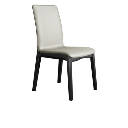 Modern Luxury Rectangle Square Tech Fabric Rubberwood Dining Chair Backrest Armless For Dining Room