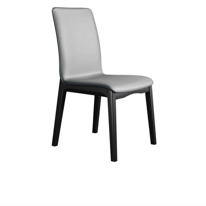 Modern Luxury Rectangle Square Tech Fabric Rubberwood Dining Chair Backrest Armless For Dining Room