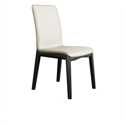 Modern Luxury Rectangle Square Tech Fabric Rubberwood Dining Chair Backrest Armless For Dining Room