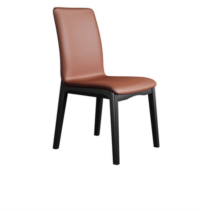 Modern Luxury Rectangle Square Tech Fabric Rubberwood Dining Chair Backrest Armless For Dining Room