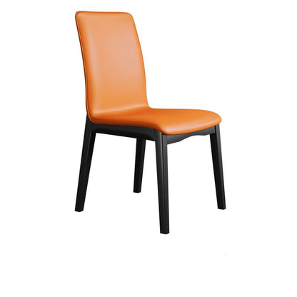 Modern Luxury Rectangle Square Tech Fabric Rubberwood Dining Chair Backrest Armless For Dining Room