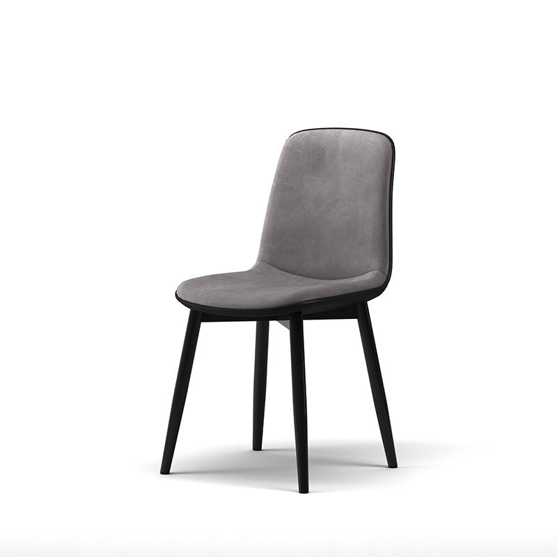 Contemporary Scandinavian Recessed Square Tech Fabric Metal Dining Chair Backrest For Dining Room