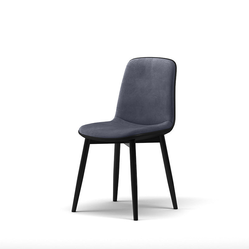 Contemporary Scandinavian Recessed Square Tech Fabric Metal Dining Chair Backrest For Dining Room