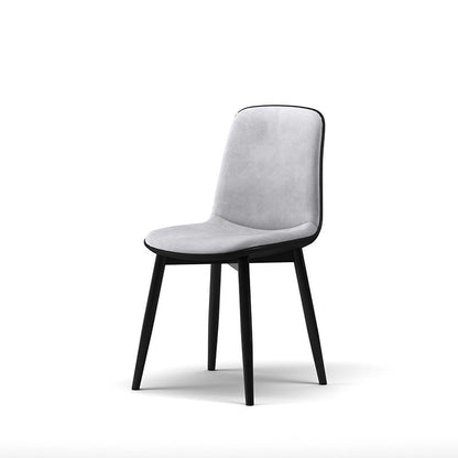 Contemporary Scandinavian Recessed Square Tech Fabric Metal Dining Chair Backrest For Dining Room