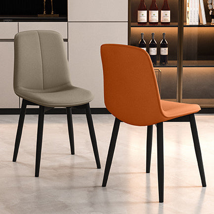 Contemporary Scandinavian Recessed Square Tech Fabric Metal Dining Chair Backrest For Dining Room