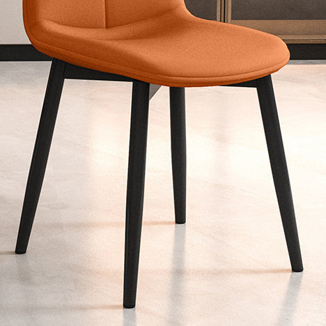 Contemporary Scandinavian Recessed Square Tech Fabric Metal Dining Chair Backrest For Dining Room