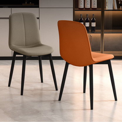 Contemporary Scandinavian Recessed Square Tech Fabric Metal Dining Chair Backrest For Dining Room