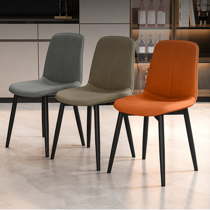 Contemporary Scandinavian Recessed Square Tech Fabric Metal Dining Chair Backrest For Dining Room