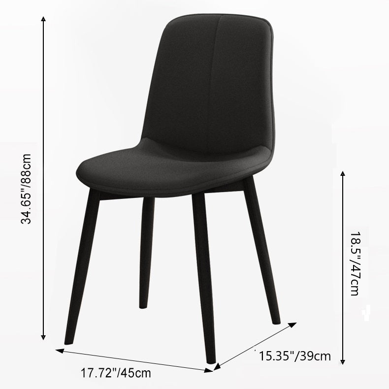 Contemporary Scandinavian Recessed Square Tech Fabric Metal Dining Chair Backrest For Dining Room
