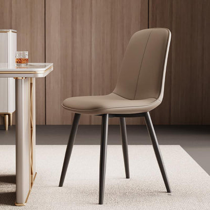 Contemporary Scandinavian Recessed Square Tech Fabric Metal Dining Chair Backrest For Dining Room