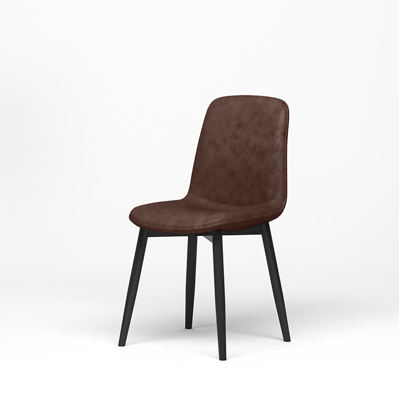 Contemporary Scandinavian Recessed Square Tech Fabric Metal Dining Chair Backrest For Dining Room