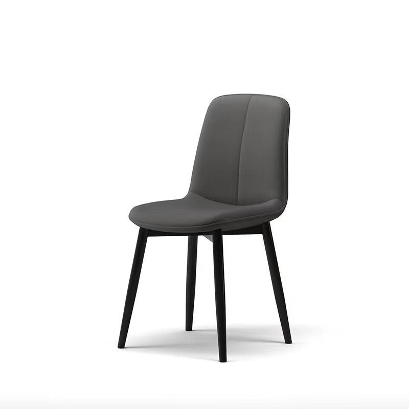 Contemporary Scandinavian Recessed Square Tech Fabric Metal Dining Chair Backrest For Dining Room