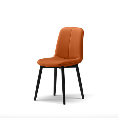 Contemporary Scandinavian Recessed Square Tech Fabric Metal Dining Chair Backrest For Dining Room