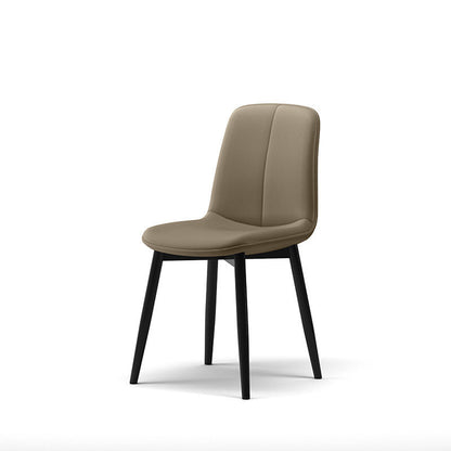 Contemporary Scandinavian Recessed Square Tech Fabric Metal Dining Chair Backrest For Dining Room