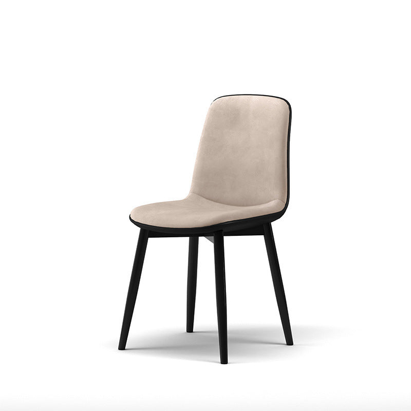 Contemporary Scandinavian Recessed Square Tech Fabric Metal Dining Chair Backrest For Dining Room