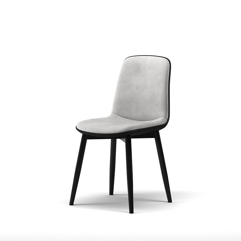 Contemporary Scandinavian Recessed Square Tech Fabric Metal Dining Chair Backrest For Dining Room