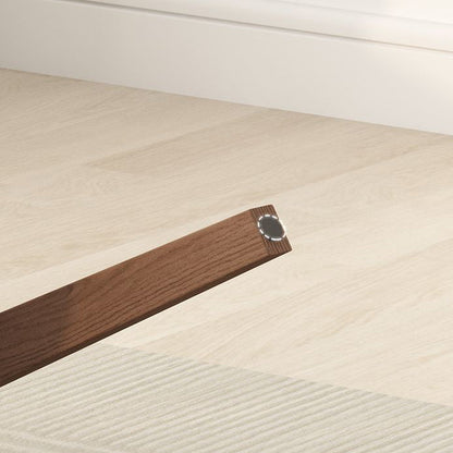 Contemporary Scandinavian Curved Square Cotton Linen Wood Dining Chair Backrest Armrest For Dining Room