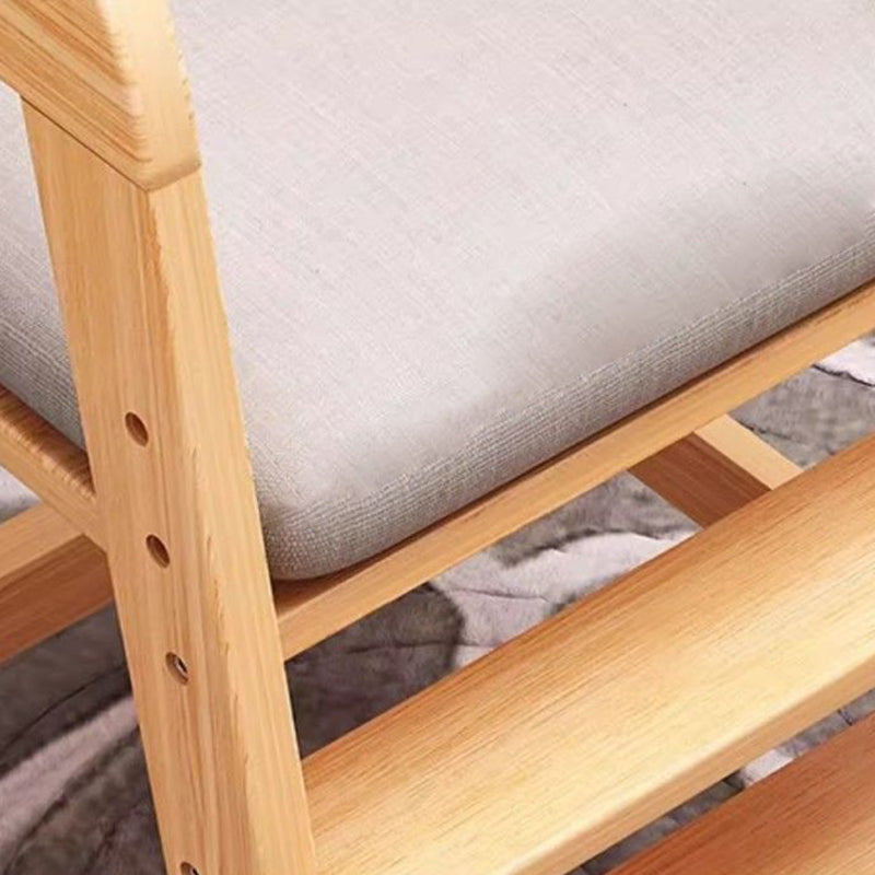 Modern Simplicity Kids Triple Square Fabric Rubberwood Dining Chair Backrest For Dining Room