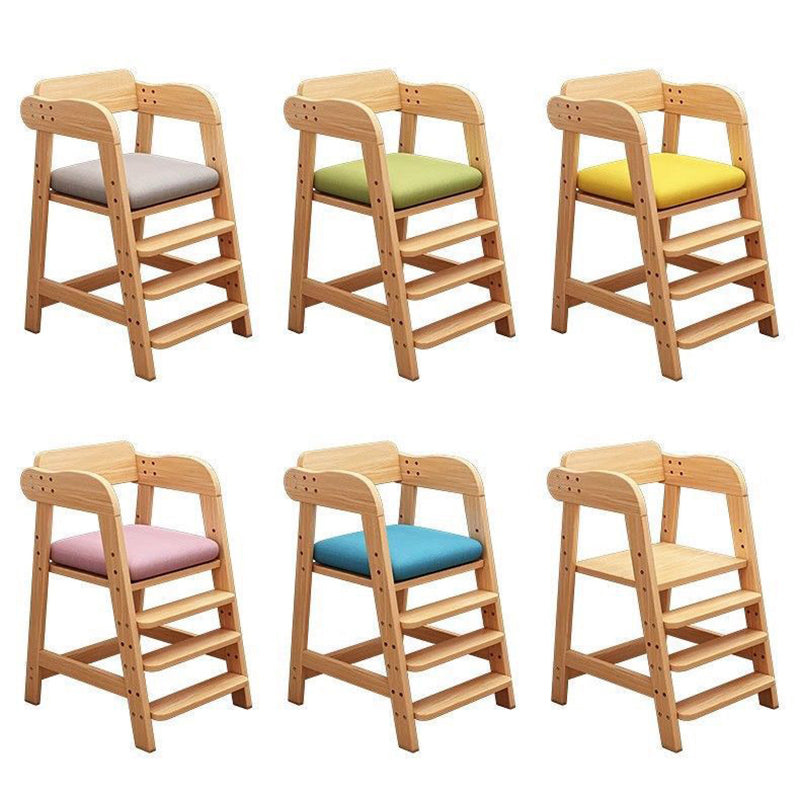 Modern Simplicity Kids Triple Square Fabric Rubberwood Dining Chair Backrest For Dining Room
